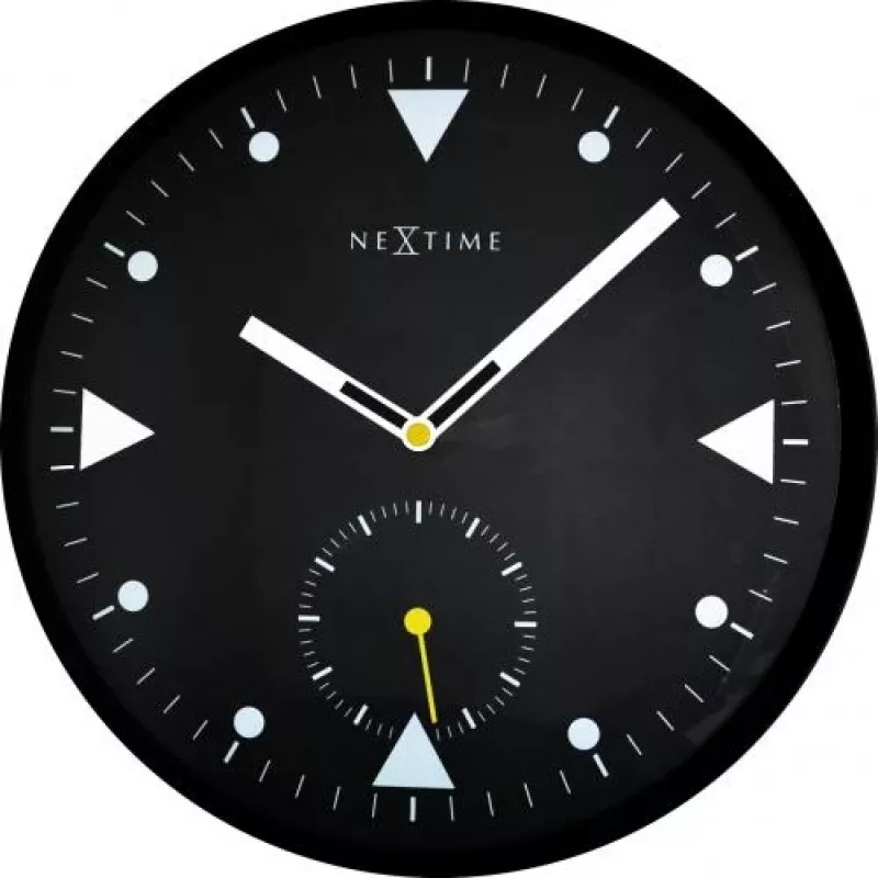 NeXtime zegar 3049 Serious Black, Ø32 cm, ścienny, czarny