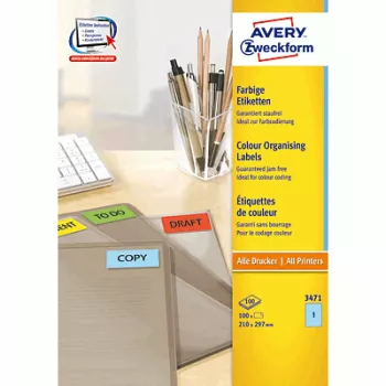 Samoprzylepna etykieta do drukarek AVERY 3471 Niebieski 210 x 297 mm