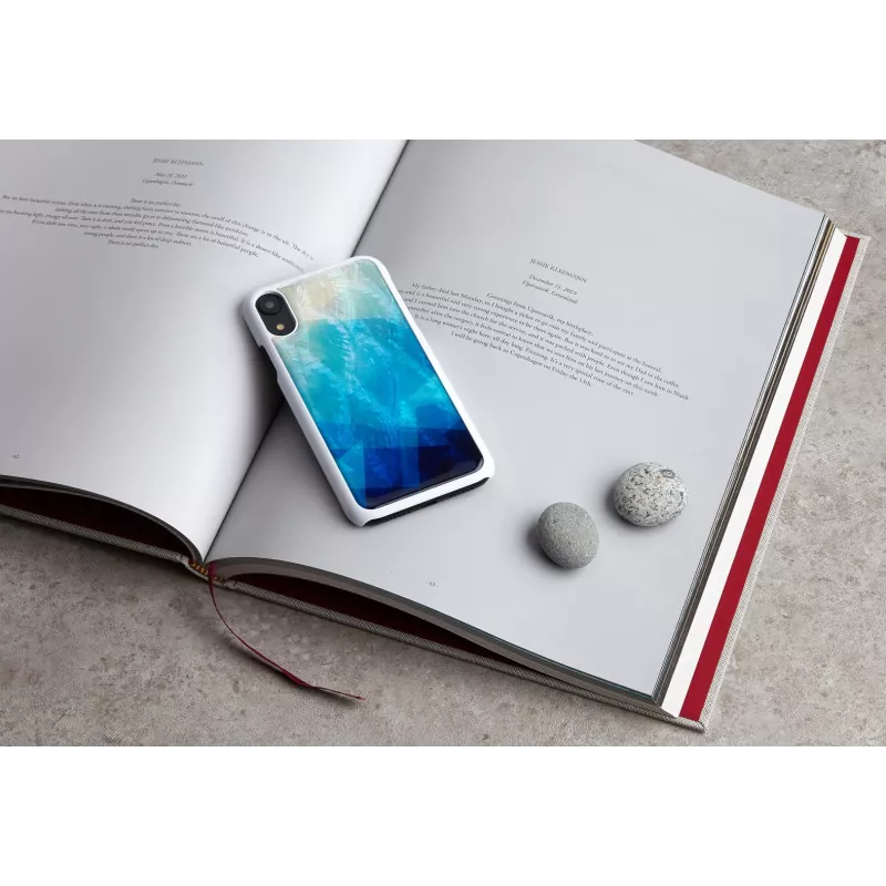 Etui na smartfon iKins do iPhone XR — zewnętrzna część w kolorze błękitnego jeziora, wewnętrzna czarna