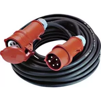 Outdoor power extension cord Bachmann 344.170, 5 m length, 1 AC outlet, Czarny