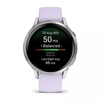 Garmin Venu 4 3,05 cm (1,2) AMOLED 41 mm Cyfrowy 390 x 390 pikseli Dotykowy Srebrny Wi-Fi GPS (satelitarny)
