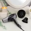 Suszarka do włosów Remington D3190S — 2200 W, jonizacja, 3 poziomy temperatury, 2 prędkości, zimny nawiew, dyfuzor i koncentrator (srebrny/czarny)