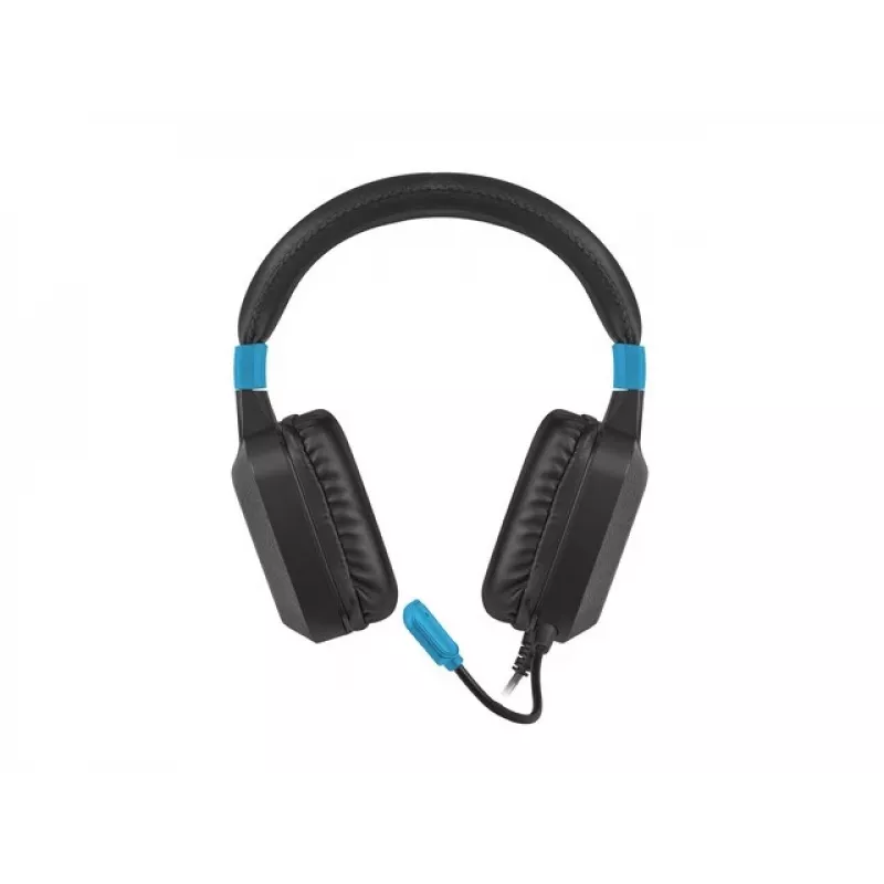 Przewodowy zestaw słuchawkowy do gier Fury NFU-1584 z mikrofonem na wysięgniku, wokółuszny, 98 dB, 15–25000 Hz, kabel 2 m, USB i 3,5 mm, niebieski