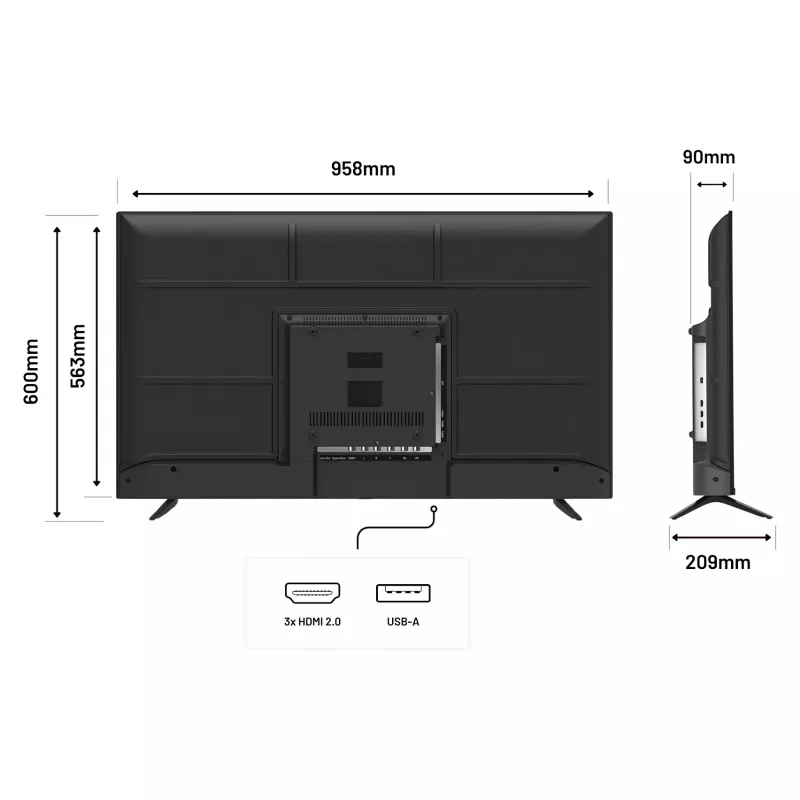 109,2cm/43 (3840x2160) JAPANNEXT JN-IPS430UHD60F 16:9 IPS 60Hz HDMI USB WLAN Głośnik Czarny