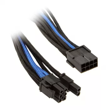 Kabel SilverStone PCI-8-Pin na PCIe-6+2-Pin, 250 mm - czarny/niebieski