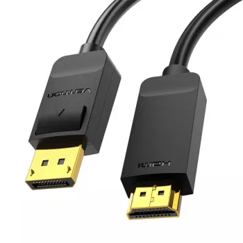 Kabel przejściowy DisplayPort na HDMI Vention HAGBH, 2 m, czarny, średnica 7 mm