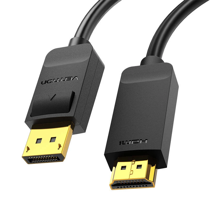 Kabel przejściowy DisplayPort na HDMI Vention HAGBH, 2 m, czarny, średnica 7 mm