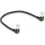 Kabel sieciowy DeLOCK RJ45 Cat.6A S/FTP cienki 90° 0,25 m czarny