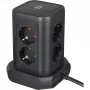 Wieża listwy zasilającej Brennenstuhl 1153560010 — 8 gniazd, 2×USB-A, 1×USB-C, czarna