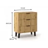SCANDI 3S cienki dąb ARTISAN komoda