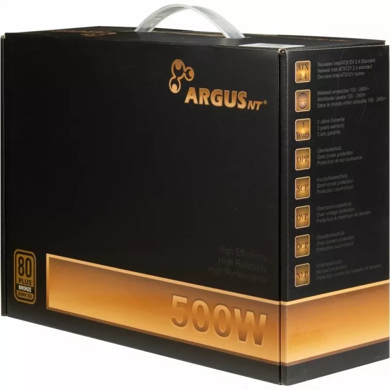 Zasilacz Inter-Tech ArgusNT BPS-500 500 W 20+4 pin ATX ATX Czarny
