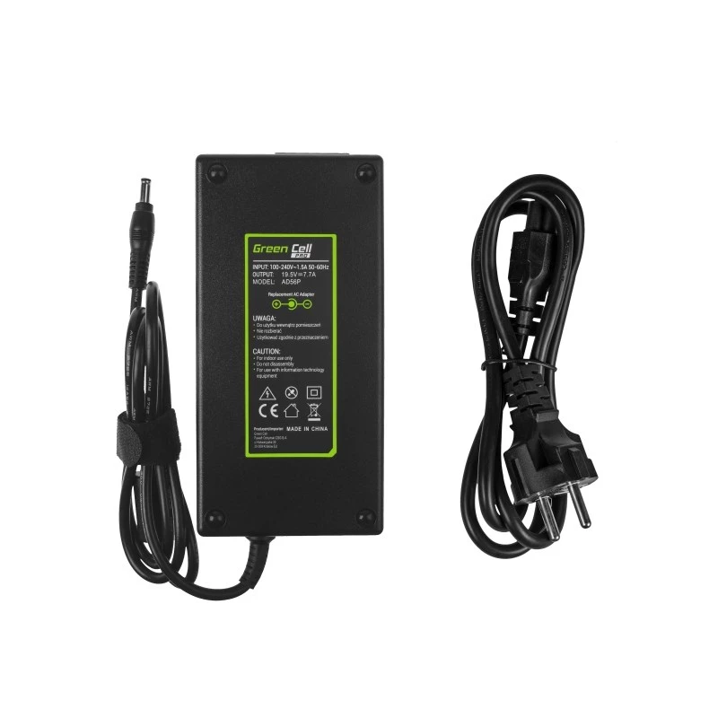 Zasilacz Green Cell AD56P 150W 19,5V 7,7A do laptopów ASUS, wewnętrzny, czarny