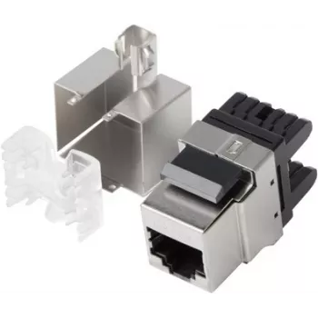 Lanberg KSF5-1000 - Płaski - Czarny - Stal nierdzewna - RJ-45 - LSA - Żeński - Żeński