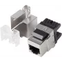 Lanberg KSF5-1000 - Płaski - Czarny - Stal nierdzewna - RJ-45 - LSA - Żeński - Żeński