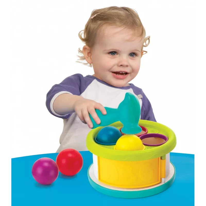 Zabawka młotek z kulkami B-kids 1164883N z kolorowymi kulkami i dźwiękami muzycznymi