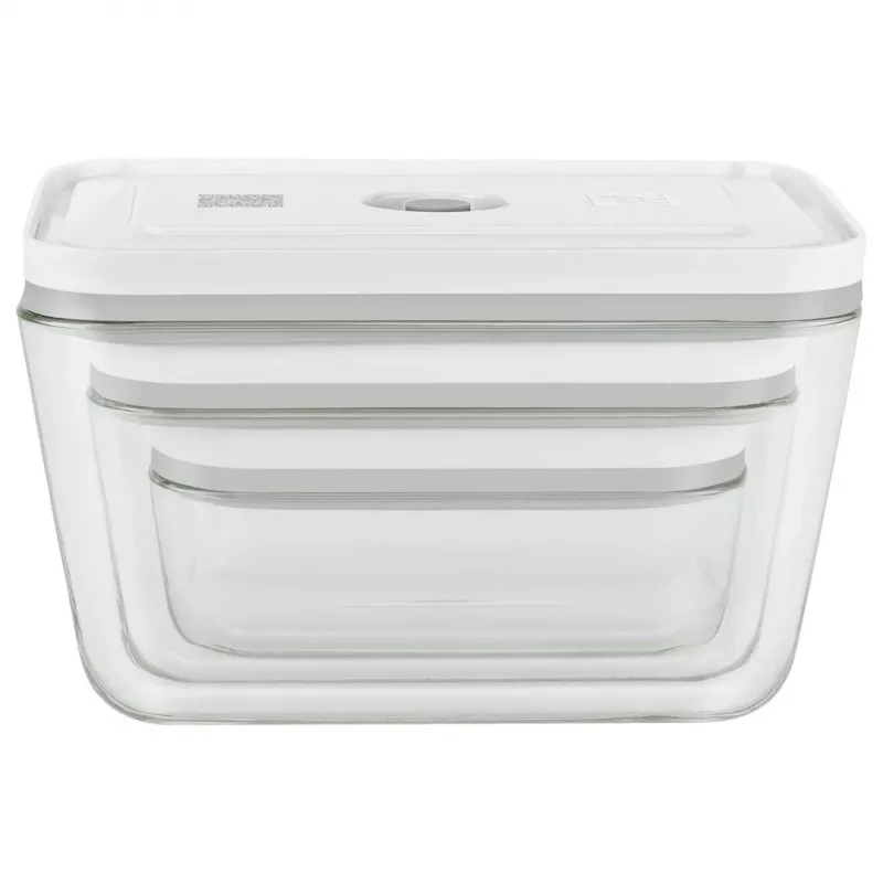 Pojemnik do przechowywania żywności ZWILLING FRESH & SAVE prostokątny zestaw szklano-plastikowy 3 szt., 0,35/0,75/1,6 l, hermetyczny, do kuchenki mikrofalowej/piekarnika/lodówki