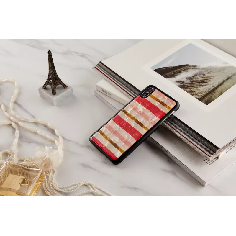 Etui iKins do iPhone XS Max — czarne, wzór krótkiego ciasta