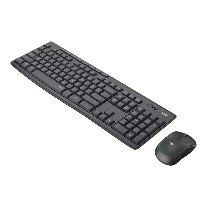 Logitech MK295 Silent - zestaw klawiatura i mysz - bezprzewodowy - 2,4 GHz - grafitowy - układ węgierski