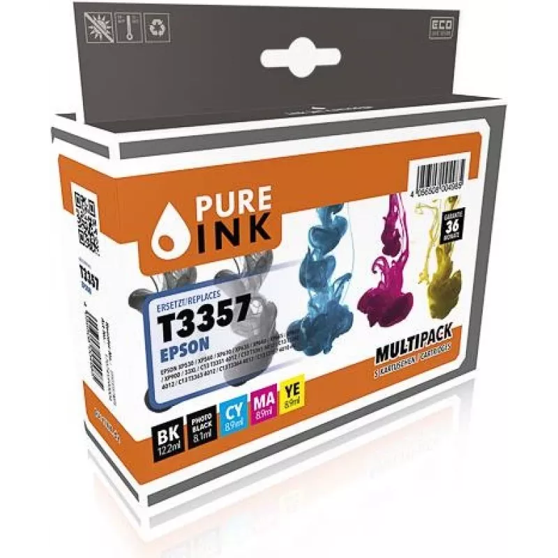 Pure Ink 170745990004 Druckerpatrone Kompatibel Schwarz - Cyan - Magenta - Foto schwarz - Gelb (EPST3357MP5)