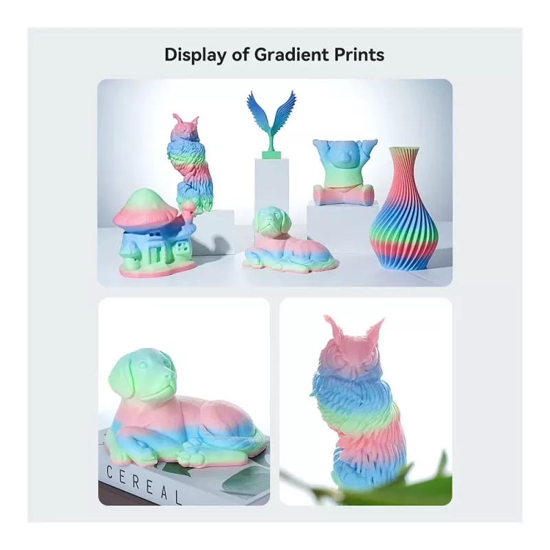Filament Creality PLA 1,75 mm 1 kg — niebieski, zielony, różowy (3301010425)