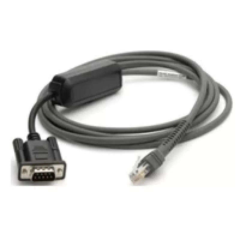Zebra CBA-R10-S07ZBR kabel szeregowy Czarny 2,13 m DB9 RJ-45