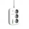Listwa zasilająca Tellur TLL331521 Smart WiFi z 3 gniazdami, PD 30W, QC 18W
