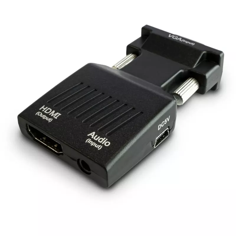 SAVIO CL-145 konwerter VGA do HDMI, audio, Full HD, czarny