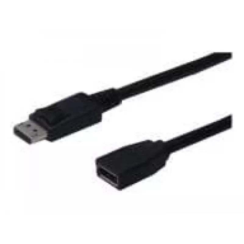Digitus ASSMANN - Przedłużacz DisplayPort - DisplayPort (M) - DisplayPort (W) - 2 m (DisplayPort 1.2) - Formowany - Czarny (AK-340200-020-S)