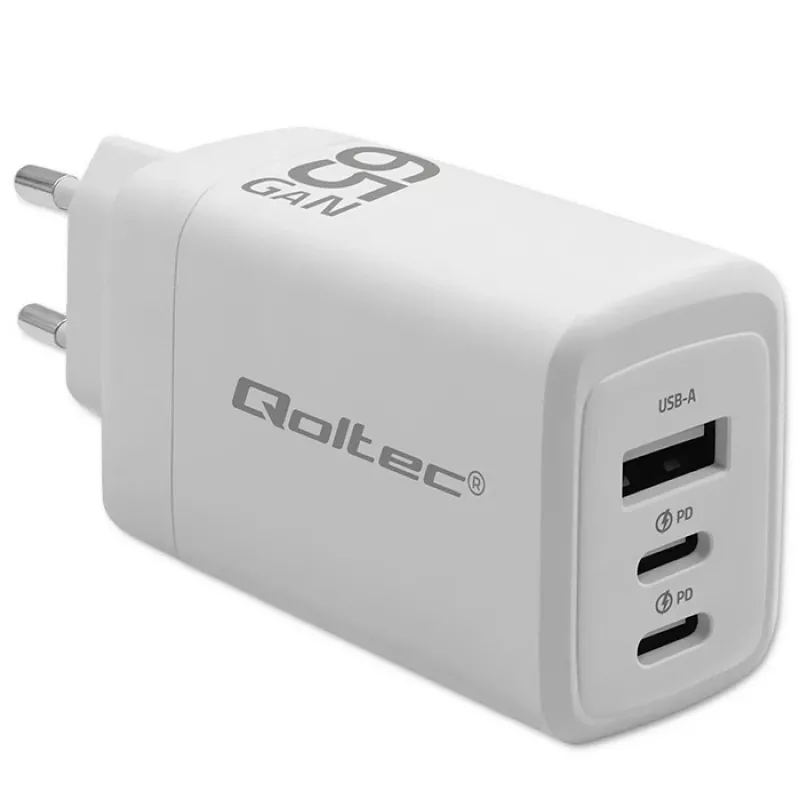 Ładowarka GaN QOLTEC 51822 65 W 2×USB-A 2×USB-C