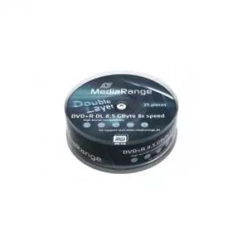 MediaRange - 25 x DVD+R DL - 8,5GB (240 Min.) 8x - Wrzeciono (MR469)