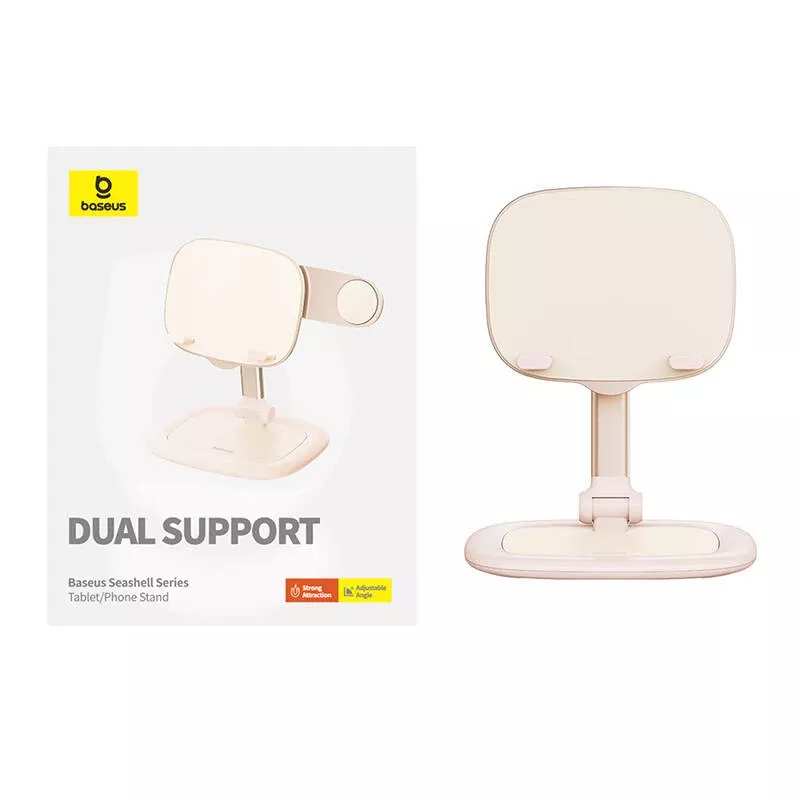 Stojak na tablet i telefon Baseus Seashell Series Pink — regulowana wysokość, lekki