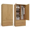 Topeshop SZAFA MALWA ART bedroom wardrobe/closet 5 shelves 2 drzwi(s) dąb