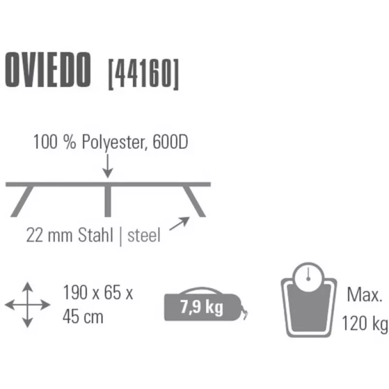 łóżko polowe Oviedo 44160 (szare)