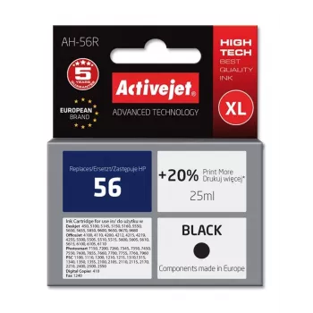 Activejet AH-56R Tusz (zamiennik HP 56 C6656A; Premium; 25 ml; czarny)