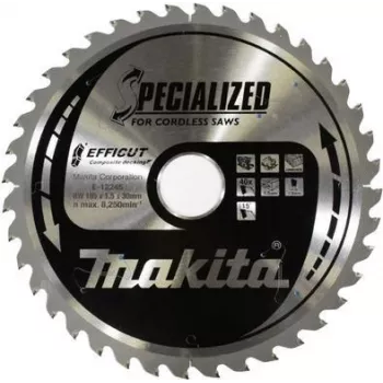 Specjalistyczna piła tarczowa Makita EFFICUT - do drewna, metalu, polichlorku winylu (PVC), materiałów kompozytowych, WPC (Wood-Tworzywo sztuczne-Composites) - 185 mm - 40 zębów - do Makita DH