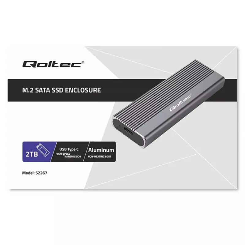 Qoltec obudowa na dysk SSD M.2 SATA (NGFF), USB-C
