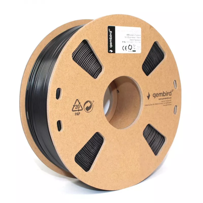 Gembird filament ABS 1,75 mm, 1 kg, czarny