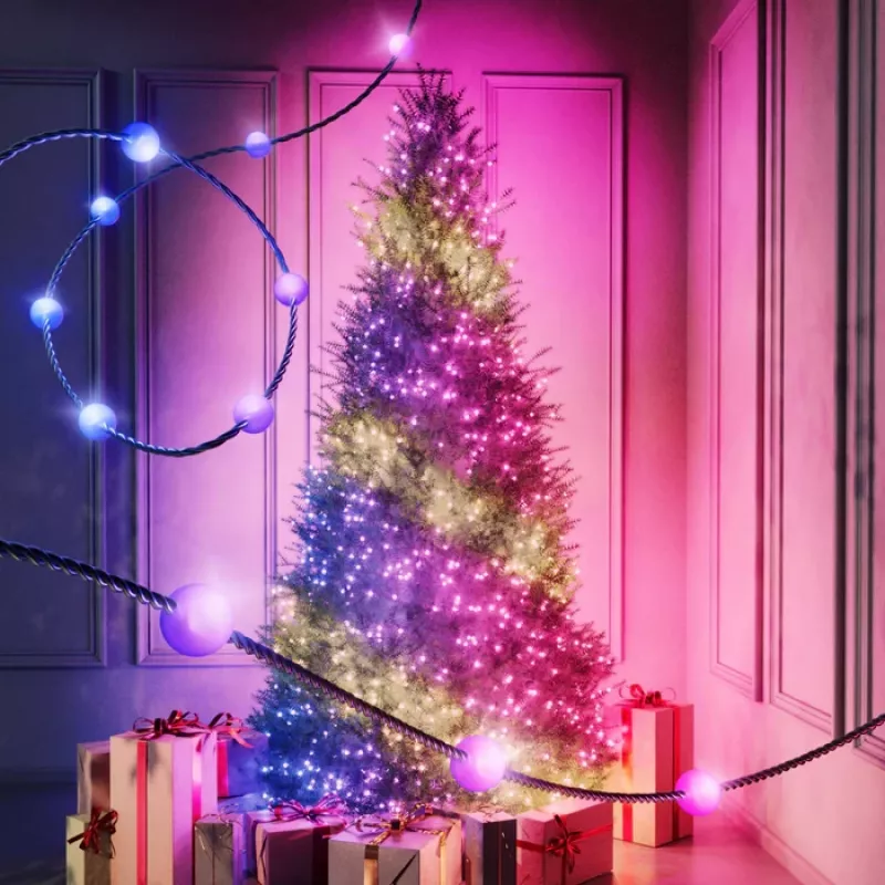 Twinkly Candies LED lampki choinkowe TWKP100RGB-T 6 m 100 lampek w kształcie perełek