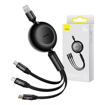 Kabel USB 3 w 1 Baseus Bright Mirror — micro USB, USB-C, Lightning, 66 W, 1,1 m