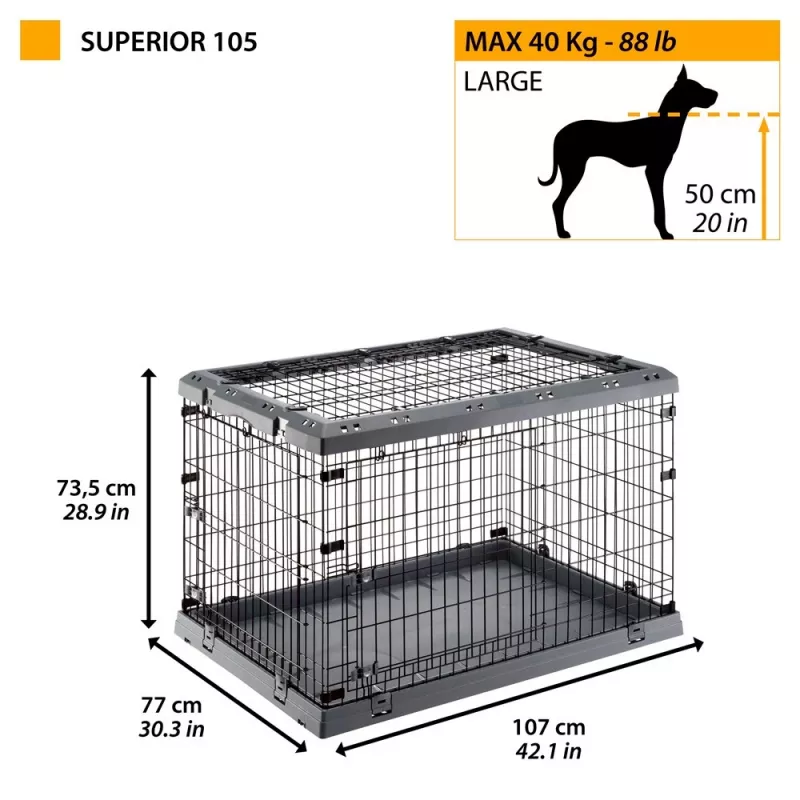 FERPLAST Superior 105 - klatka dla psa - 107 x 77 x 73.5 cm
