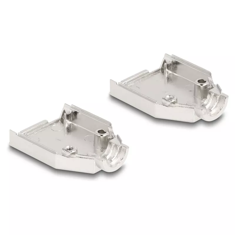 Osłona kabla DELOCK D-Sub 9-pin (męska/żeńska) srebrna, tworzywo sztuczne, 31×46×16 mm