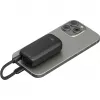 Powerbank 5.000 mAh, zintegrowany kabel USB-C 13 cm, 20 W (czarny, 5 Ah, 1x USB-A, 1x USB-C, PD, QC)