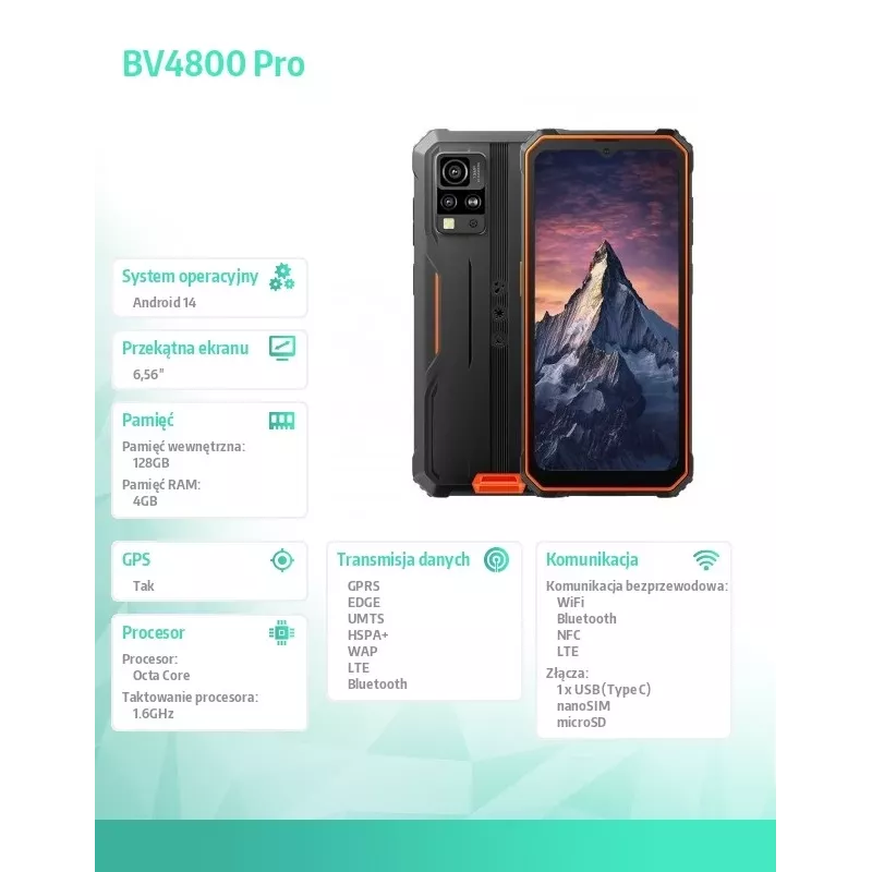 Blackview BV4800Pro 4GB/128GB Pomarańczowy