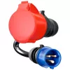 Adapter go-e Gemini flex 22 kW na CEE niebieski 16 A - czarny - prosty - prosty - IP55 - 22 kW - 16 A