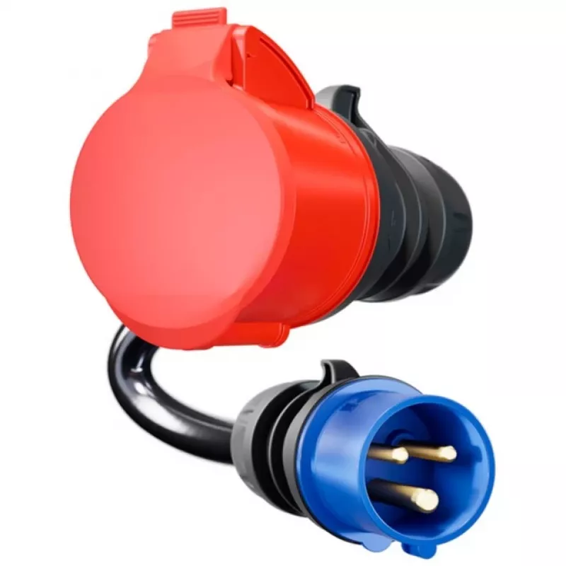 Adapter go-e Gemini flex 22 kW na CEE niebieski 16 A - czarny - prosty - prosty - IP55 - 22 kW - 16 A