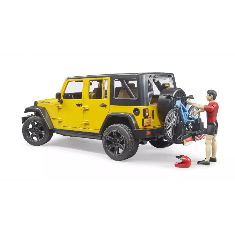 Zabawkowy jeep BRUDER 02543 o tematyce kolarstwa górskiego i rowerzysty, ABS, wielokolorowy, od 4 lat