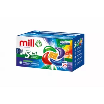 MILL PRO 5k kapsułki do prania + COLOR granulki zmiękczające, 25 szt.