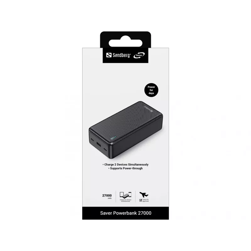 Powerbank Sandberg Saver 27000 mAh litowo-jonowy czarny