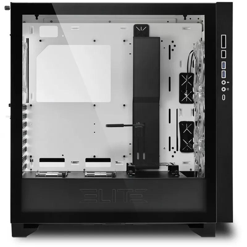 Sharkoon ELITE SHARK CA300H - Wieża - PC - Biały - ATX - EATX - micro ATX - Mini-ITX - Metal - Szkło hartowane - Gaming