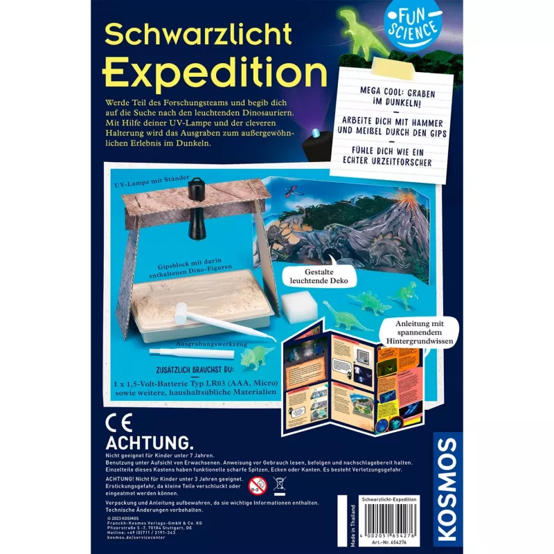 Fun Science blacklicht-Expedition, zestaw eksperymentalny